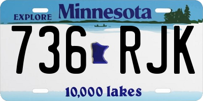 MN license plate 736RJK
