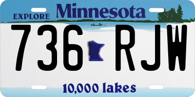 MN license plate 736RJW