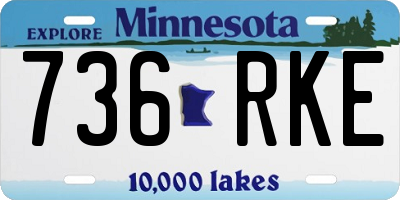 MN license plate 736RKE