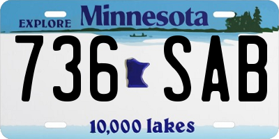 MN license plate 736SAB