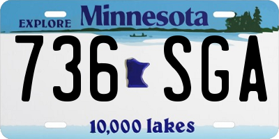 MN license plate 736SGA