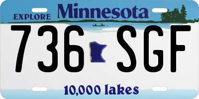MN license plate 736SGF