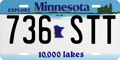 MN license plate 736STT