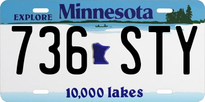 MN license plate 736STY