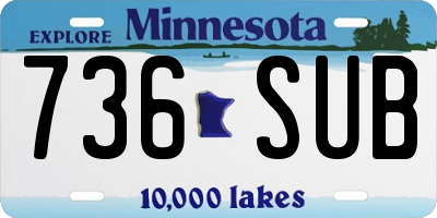 MN license plate 736SUB