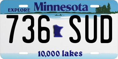MN license plate 736SUD