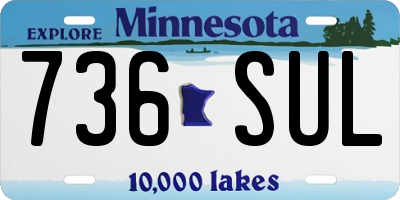 MN license plate 736SUL