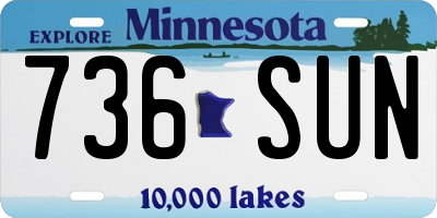 MN license plate 736SUN