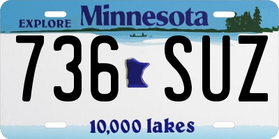 MN license plate 736SUZ