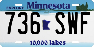 MN license plate 736SWF