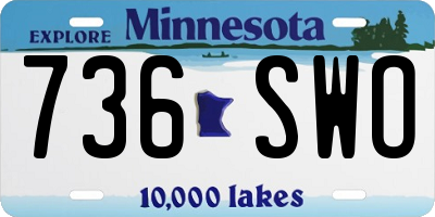 MN license plate 736SWO