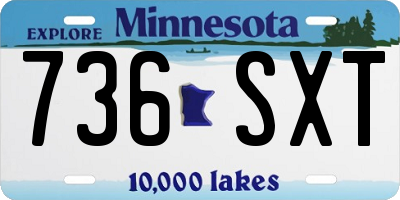 MN license plate 736SXT