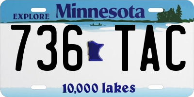MN license plate 736TAC