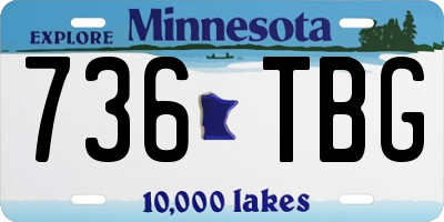 MN license plate 736TBG