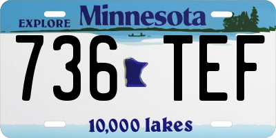 MN license plate 736TEF
