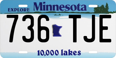 MN license plate 736TJE