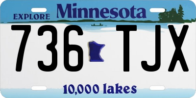 MN license plate 736TJX