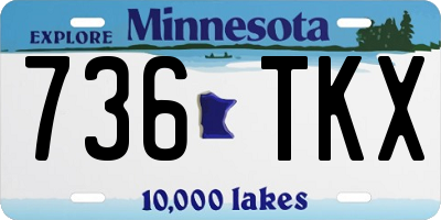 MN license plate 736TKX
