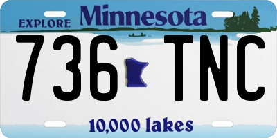 MN license plate 736TNC