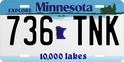 MN license plate 736TNK