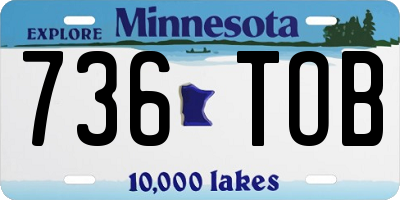 MN license plate 736TOB