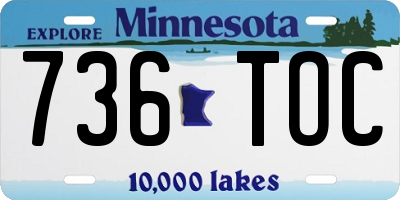 MN license plate 736TOC