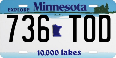 MN license plate 736TOD