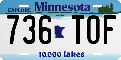 MN license plate 736TOF