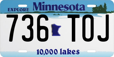MN license plate 736TOJ