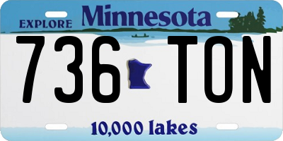 MN license plate 736TON