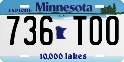 MN license plate 736TOO