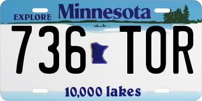 MN license plate 736TOR