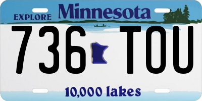 MN license plate 736TOU