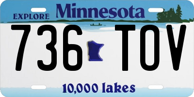 MN license plate 736TOV