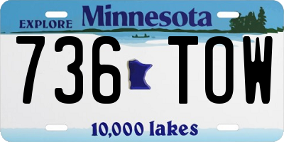 MN license plate 736TOW