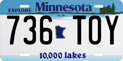 MN license plate 736TOY