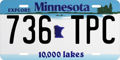 MN license plate 736TPC