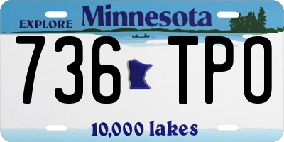 MN license plate 736TPO