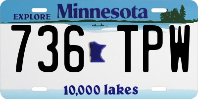 MN license plate 736TPW