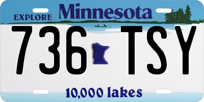 MN license plate 736TSY