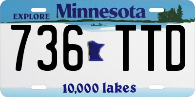 MN license plate 736TTD