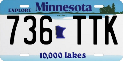 MN license plate 736TTK