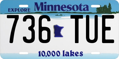 MN license plate 736TUE