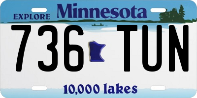 MN license plate 736TUN