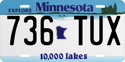 MN license plate 736TUX