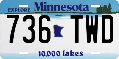 MN license plate 736TWD