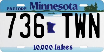 MN license plate 736TWN