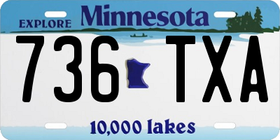 MN license plate 736TXA