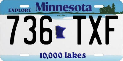 MN license plate 736TXF