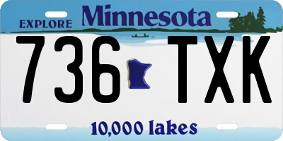 MN license plate 736TXK